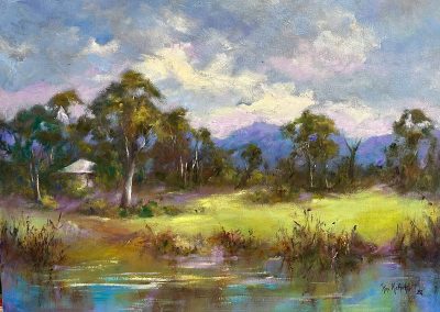 Burnt Hut Lane 70 x 50cm - framed oil on canvas